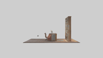 3D model Home Library VR / AR / low-poly