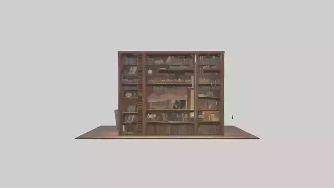 3D model Home Library VR / AR / low-poly