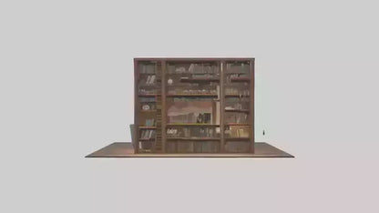 3D model Home Library VR / AR / low-poly