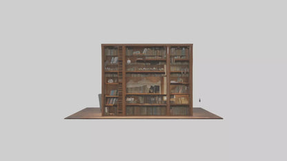 3D model Home Library VR / AR / low-poly