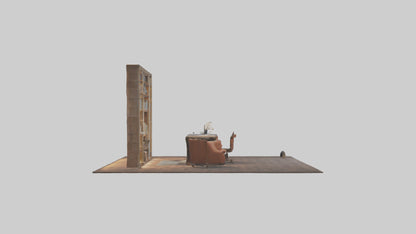 3D model Home Library VR / AR / low-poly
