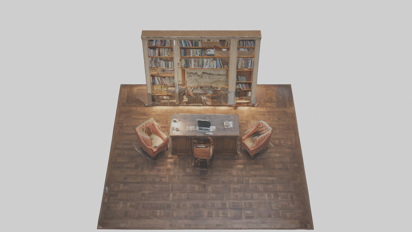 3D model Home Library VR / AR / low-poly