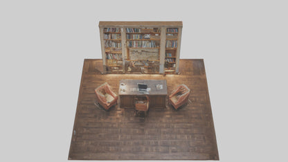 3D model Home Library VR / AR / low-poly