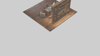 3D model Home Library VR / AR / low-poly