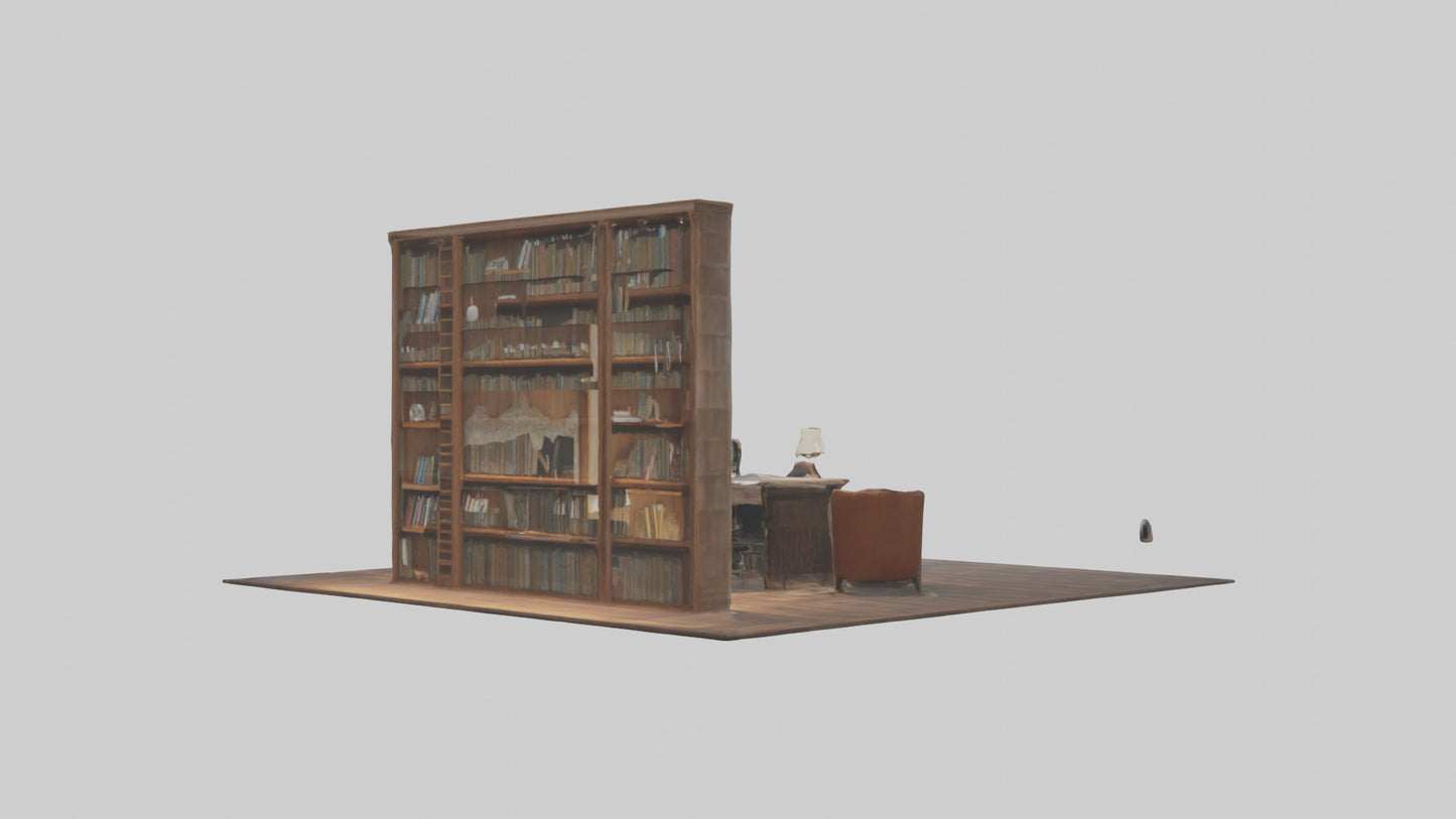 3D model Home Library VR / AR / low-poly