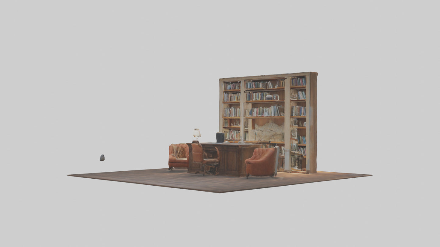 3D model Home Library VR / AR / low-poly