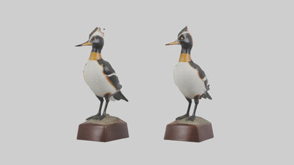 3D model Hooded Merganser statue model VR / AR / low-poly