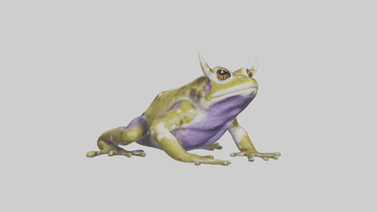 Horned Frog sitting model VR / AR / low-poly