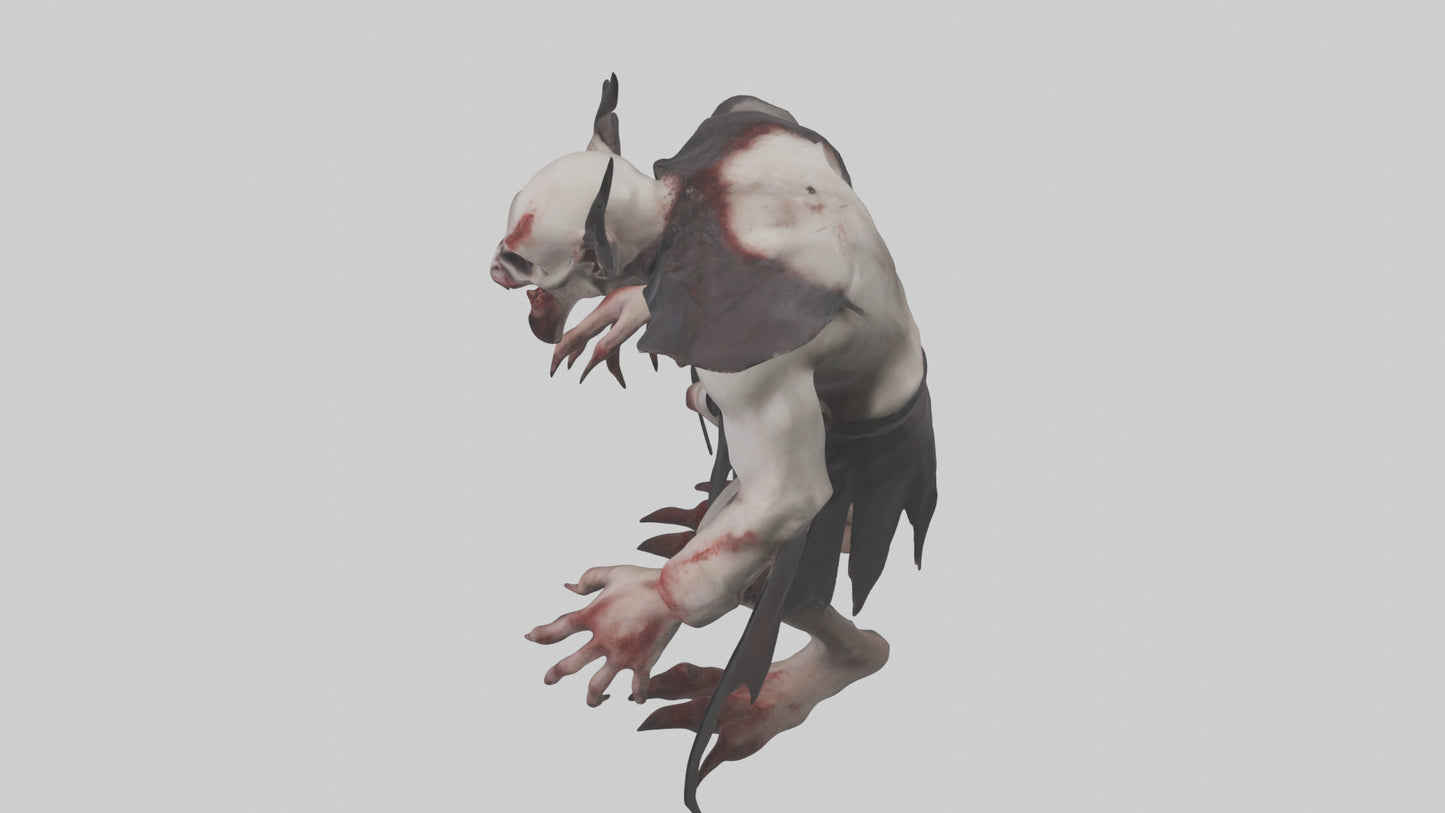 3D model Horrible vampire model VR / AR / low-poly