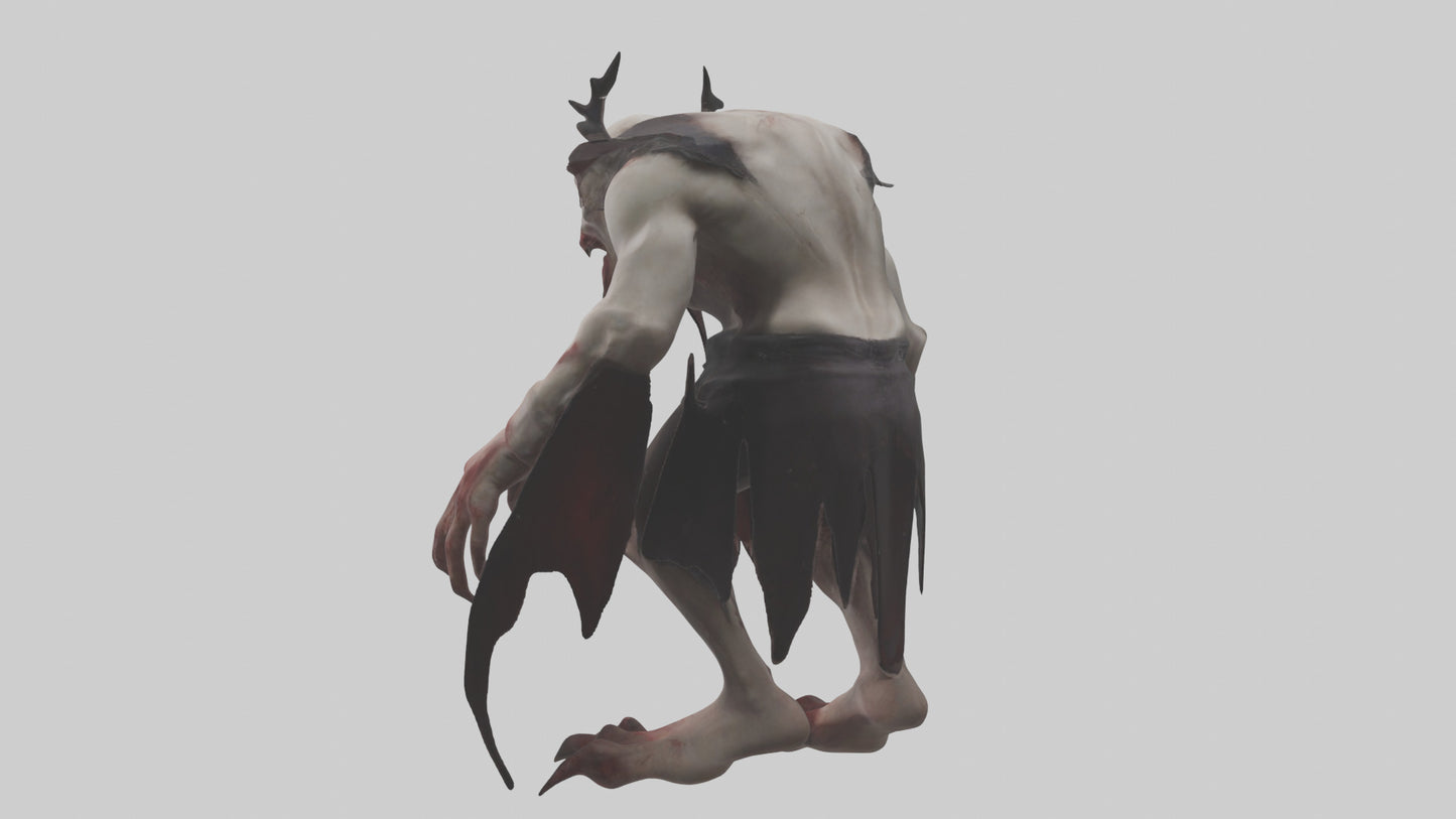 3D model Horrible vampire model VR / AR / low-poly