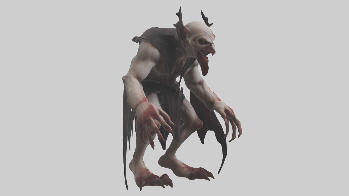 3D model Horrible vampire model VR / AR / low-poly