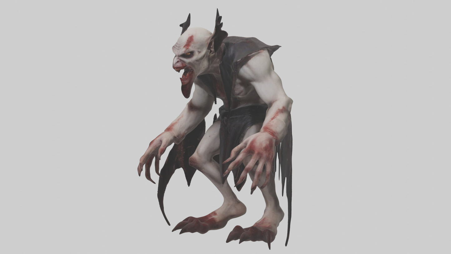 3D model Horrible vampire model VR / AR / low-poly