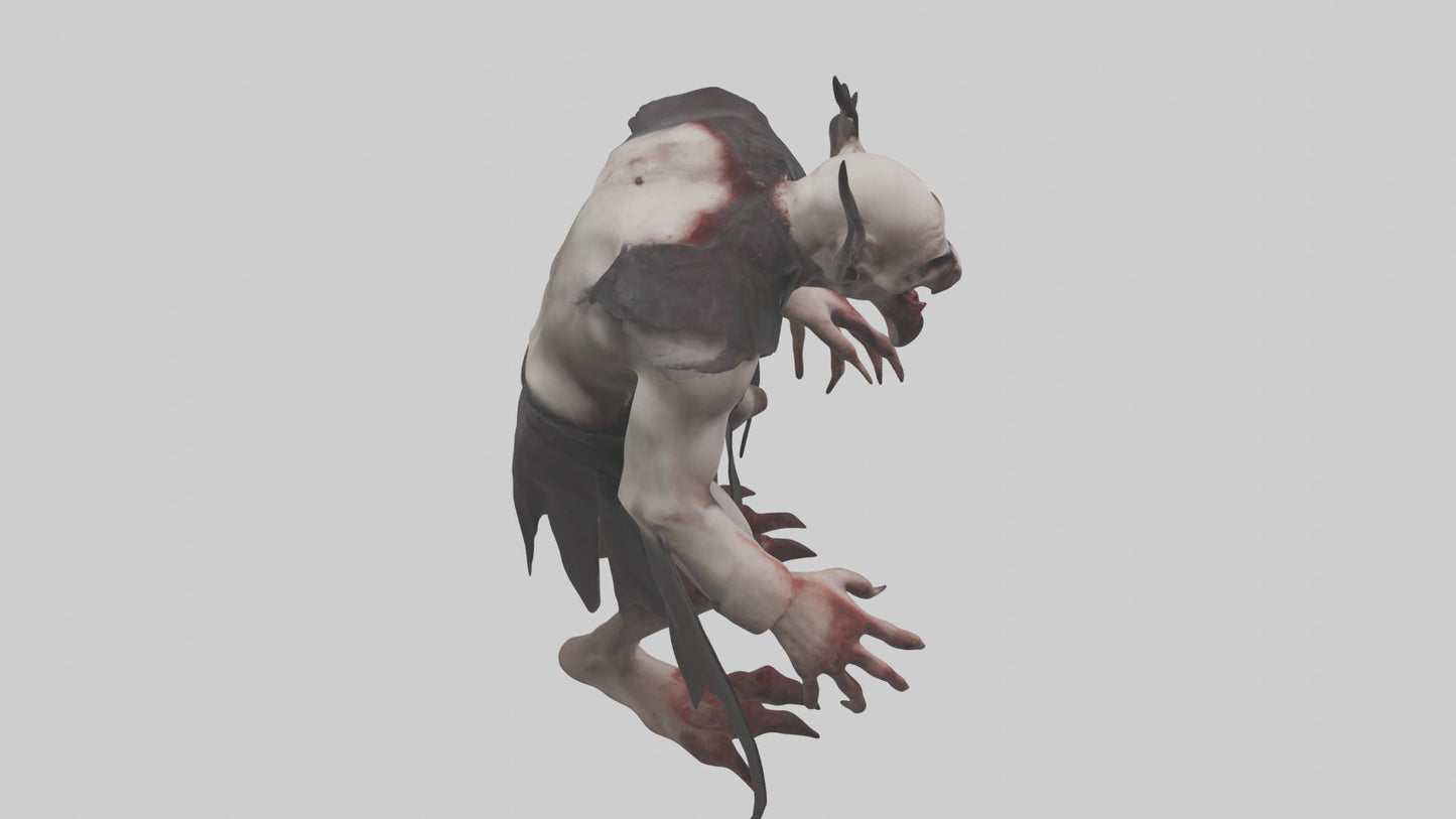 3D model Horrible vampire model VR / AR / low-poly