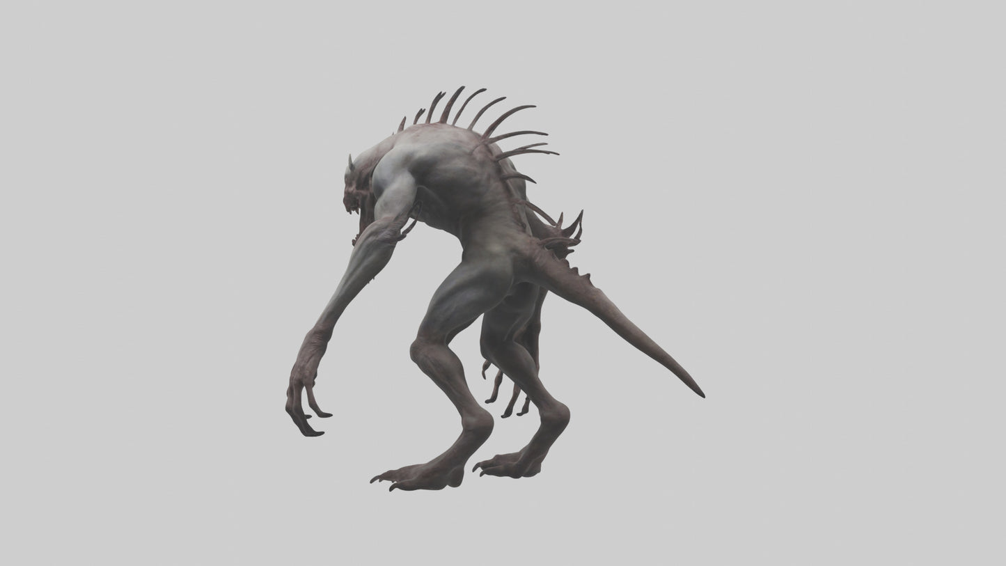3D model Horrific monster model VR / AR / low-poly