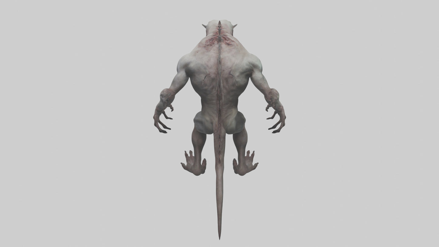 3D model Horrific monster model VR / AR / low-poly