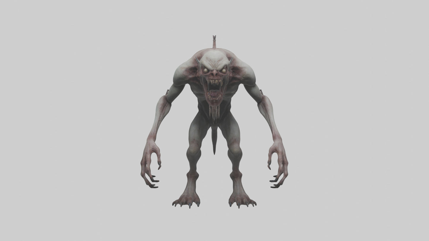3D model Horrific monster model VR / AR / low-poly