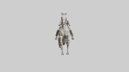 3D model Horse and Rider Jumping statue model VR / AR / low-poly