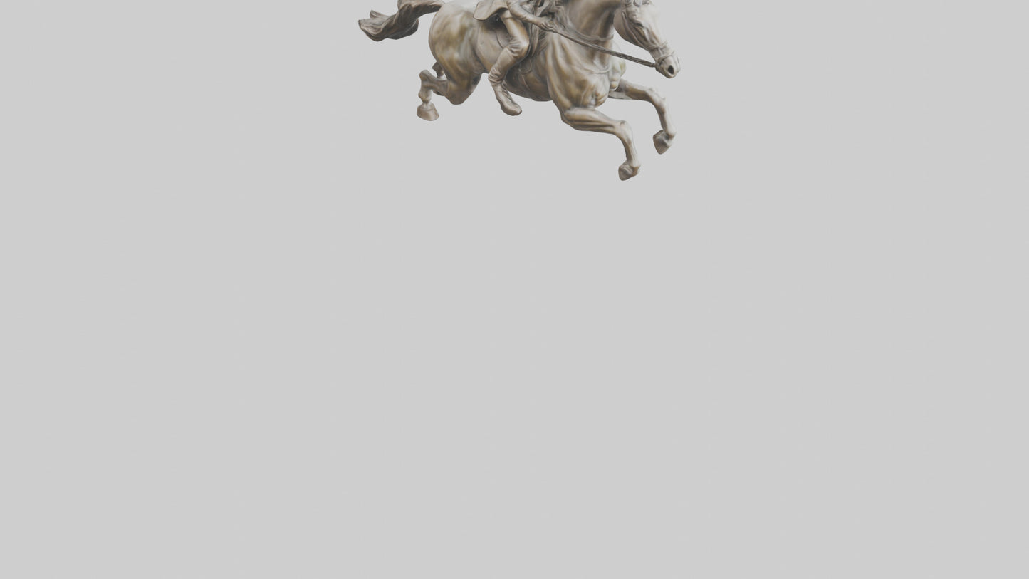 3D model Horse and Rider Jumping statue model VR / AR / low-poly