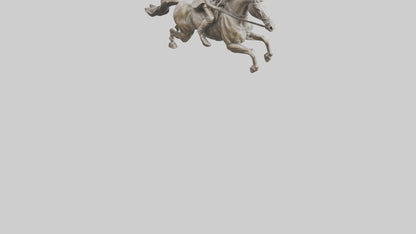 3D model Horse and Rider Jumping statue model VR / AR / low-poly