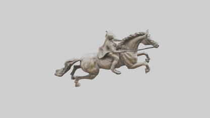 3D model Horse and Rider Jumping statue model VR / AR / low-poly