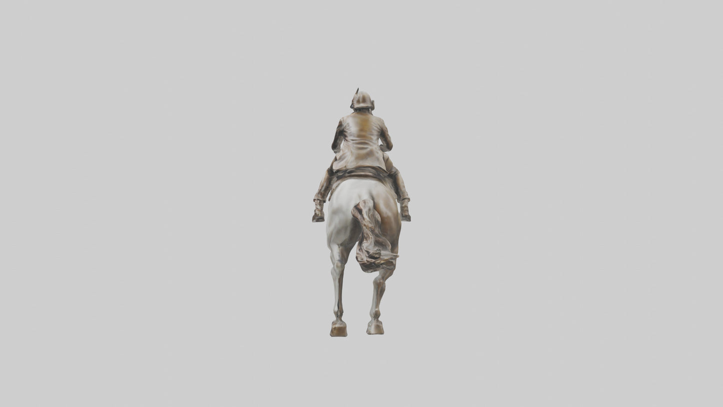 3D model Horse and Rider Jumping statue model VR / AR / low-poly