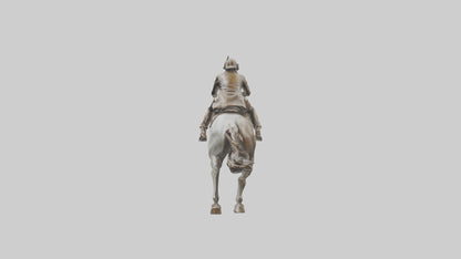 3D model Horse and Rider Jumping statue model VR / AR / low-poly