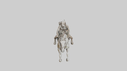 3D model Horse and Rider Jumping statue model VR / AR / low-poly
