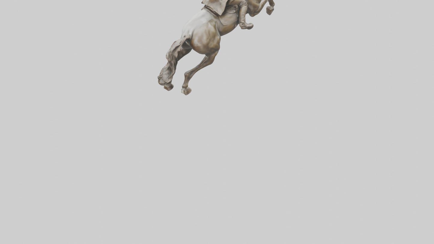 3D model Horse and Rider Jumping statue model VR / AR / low-poly