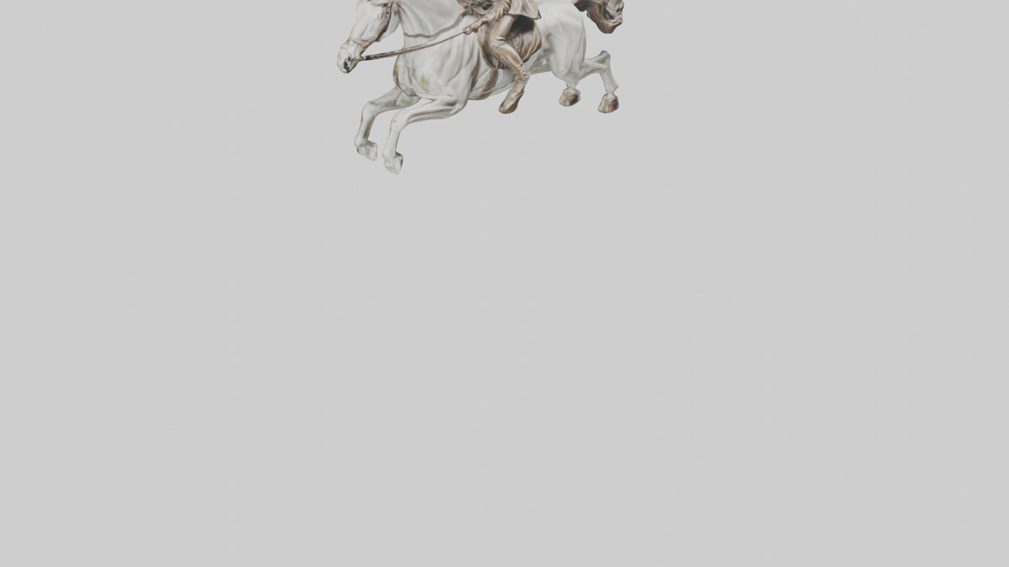 3D model Horse and Rider Jumping statue model VR / AR / low-poly