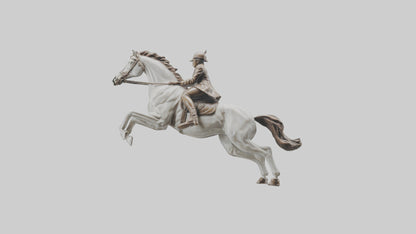 3D model Horse and Rider Jumping statue model VR / AR / low-poly