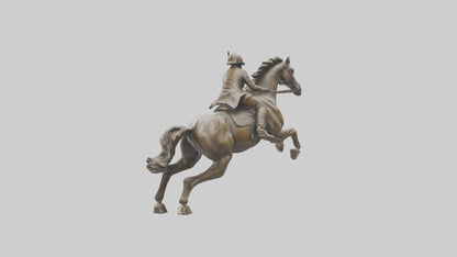 3D model Horse and Rider Jumping statue model VR / AR / low-poly