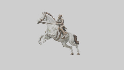 3D model Horse and Rider Jumping statue model VR / AR / low-poly