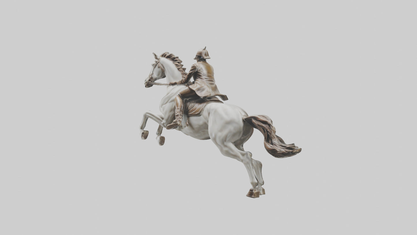 3D model Horse and Rider Jumping statue model VR / AR / low-poly