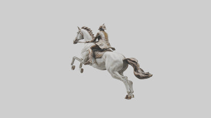 3D model Horse and Rider Jumping statue model VR / AR / low-poly