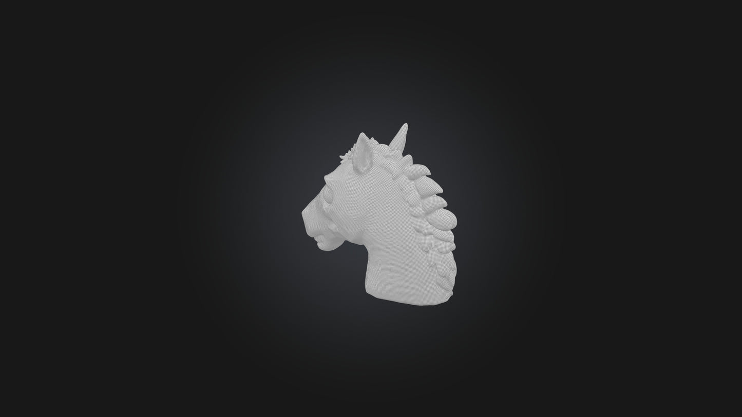 3D model horse mask VR / AR / low-poly