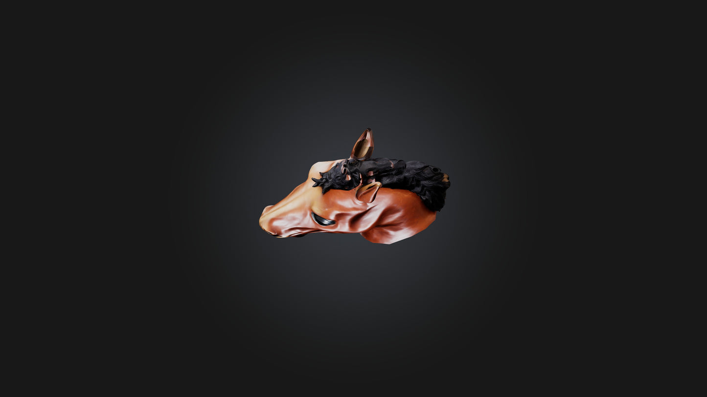 3D model horse mask VR / AR / low-poly