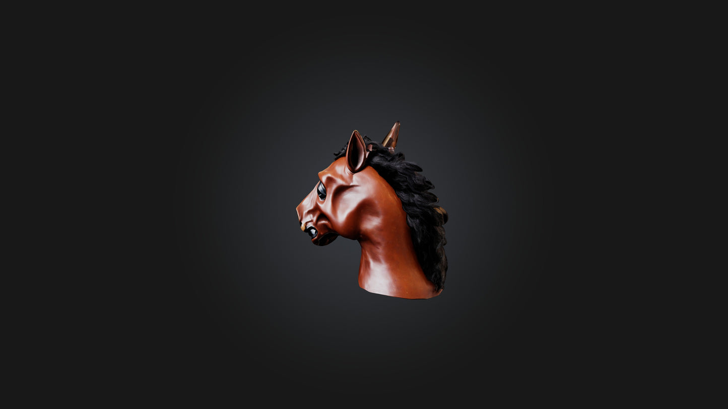 3D model horse mask VR / AR / low-poly