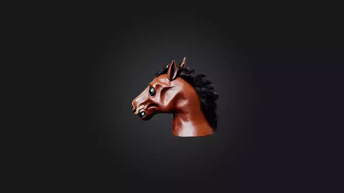 3D model horse mask VR / AR / low-poly