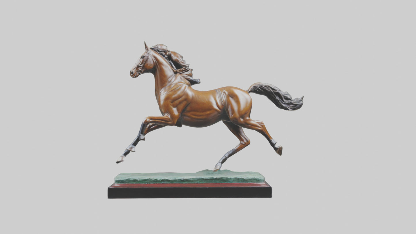 Horse Racing Statue model VR / AR / low-poly