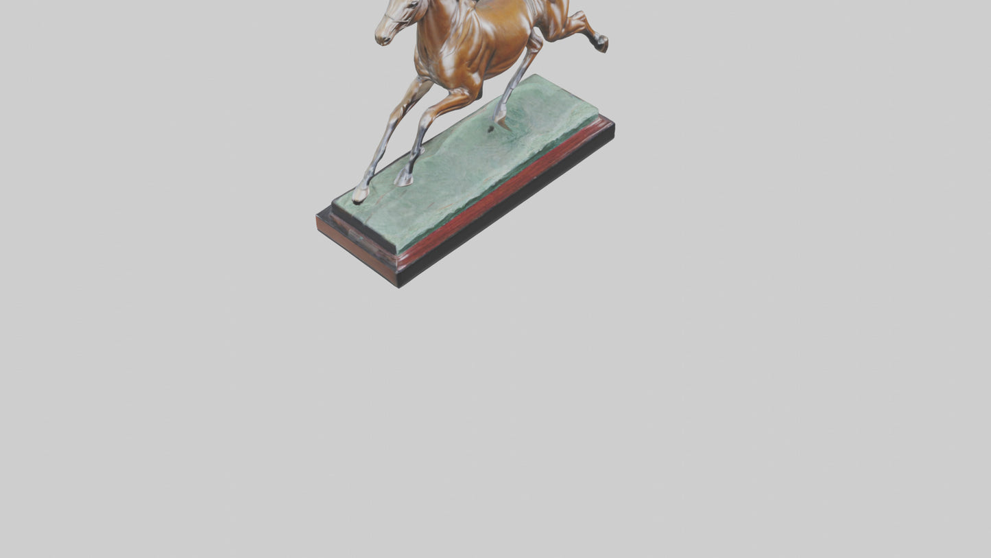 Horse Racing Statue model VR / AR / low-poly