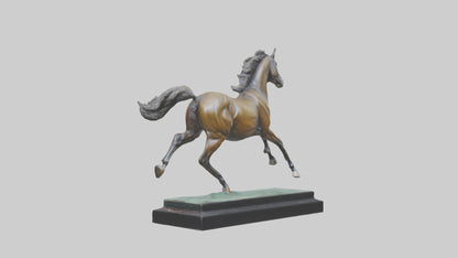 Horse Racing Statue model VR / AR / low-poly
