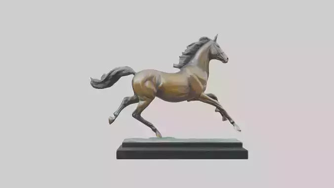 Horse Racing Statue model VR / AR / low-poly