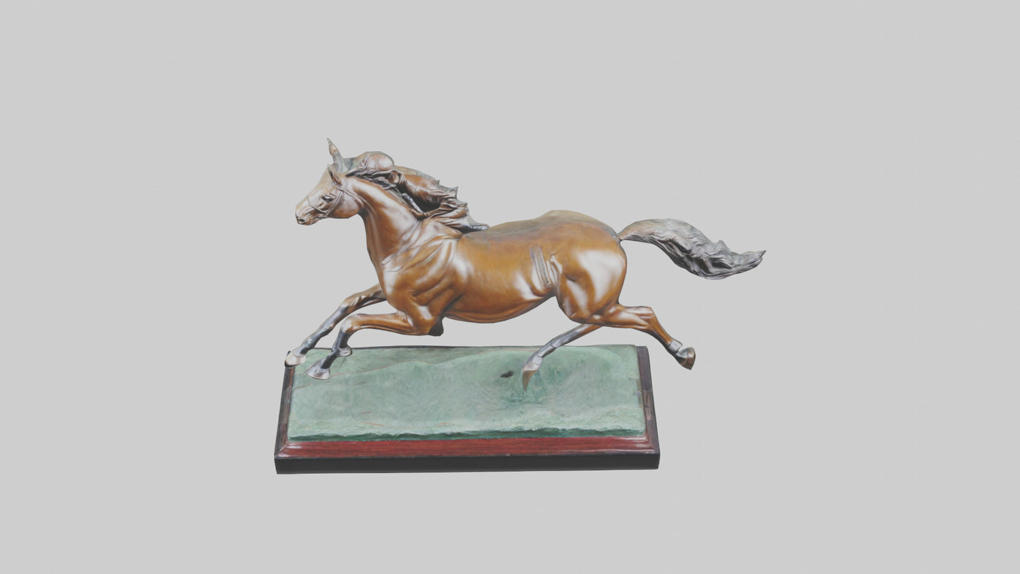 Horse Racing Statue model VR / AR / low-poly