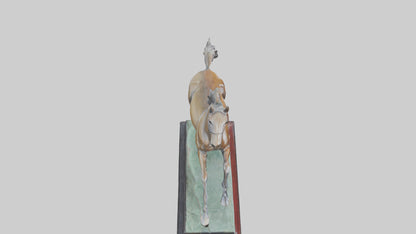 Horse Racing Statue model VR / AR / low-poly