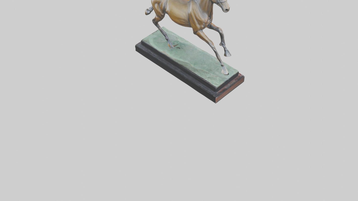 Horse Racing Statue model VR / AR / low-poly