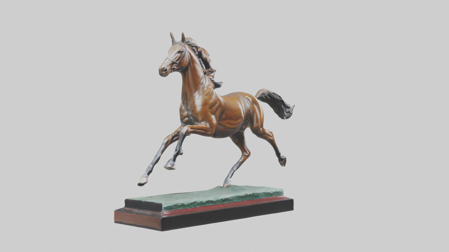 Horse Racing Statue model VR / AR / low-poly