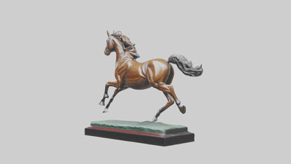 Horse Racing Statue model VR / AR / low-poly