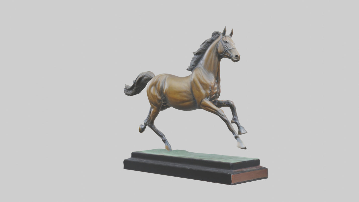 Horse Racing Statue model VR / AR / low-poly