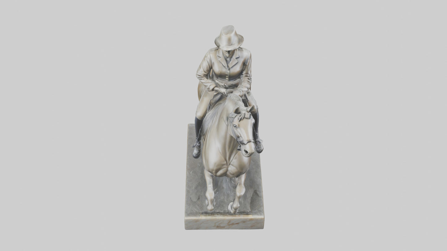 3D model Horse Rider in Dressage statue model VR / AR / low-poly