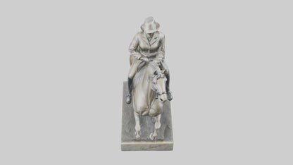 3D model Horse Rider in Dressage statue model VR / AR / low-poly